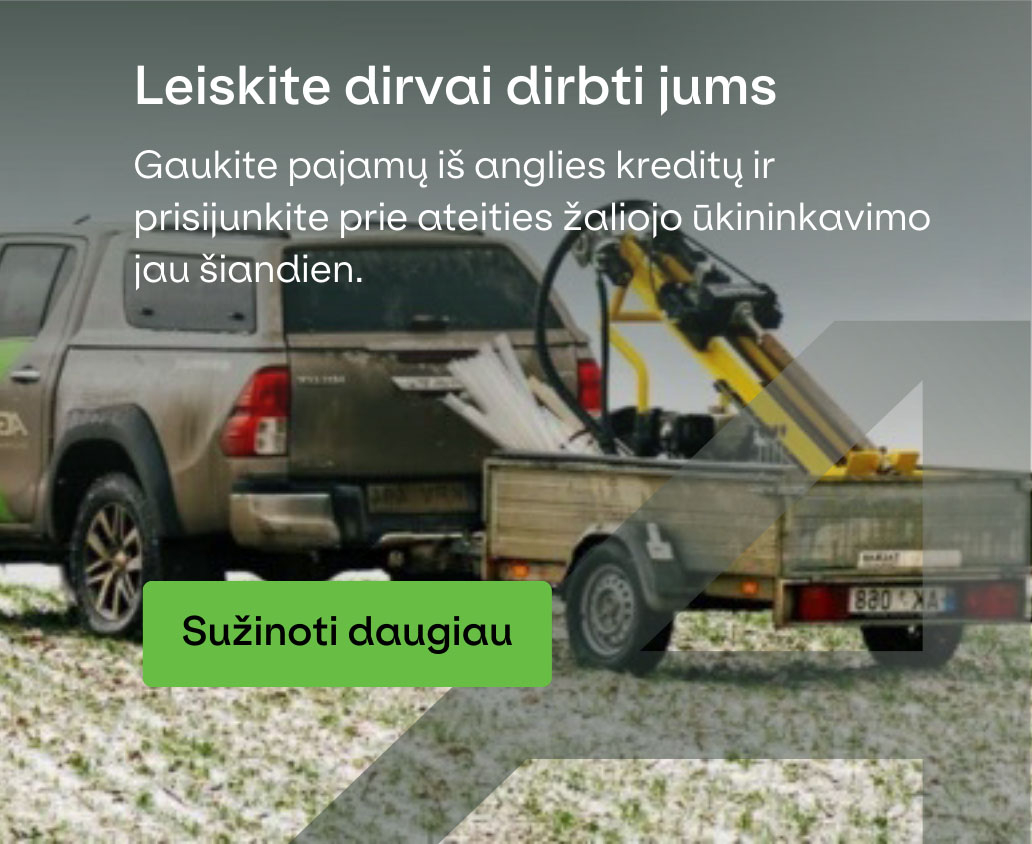 Leiskite dirvai dirbti jums: uždirbkite iš anglies kreditų