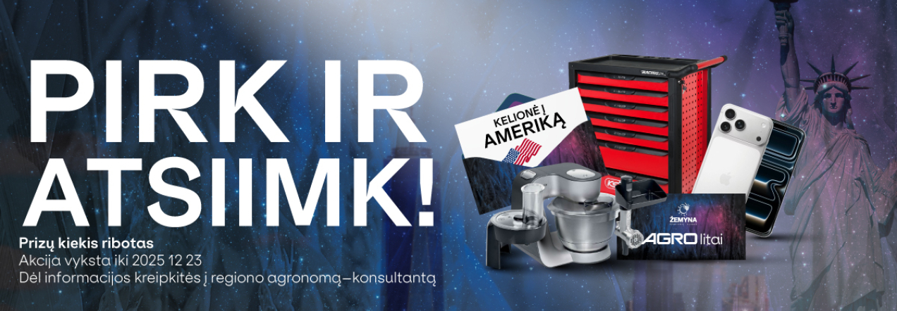 „PIRK IR ATSIIMK“ akcijoje dalyvaujančių produktų sąrašas ir pirkinių lygių paketai su dovanomis – „Agrokoncerno“ žiemos akcija 2025