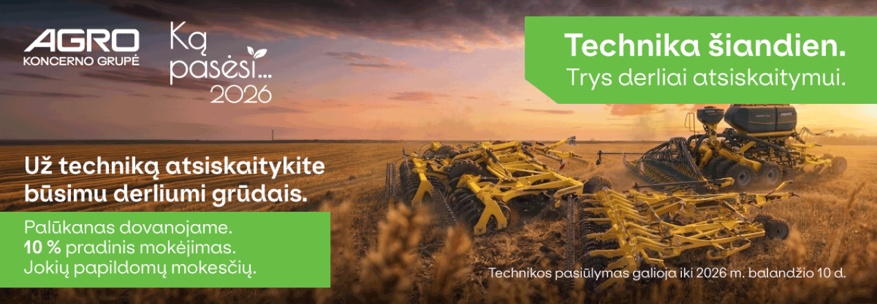 Agrokoncerno technika – pasiūlymas „Technika šiandien. Trys derliai atsiskaitymui
