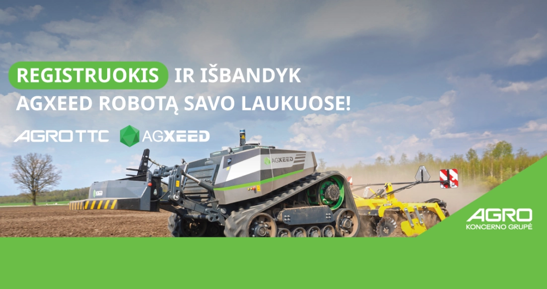 Pasiūlymas: AgXeed AgBot 5.115T2 paslaugos 2025 metams ir galimybė išbandyti!