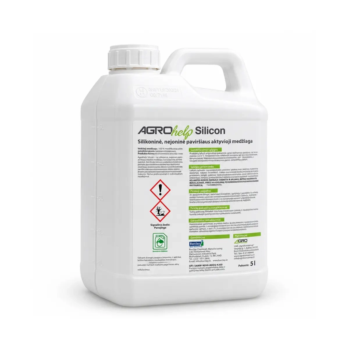 Paviršiaus aktyvioji medžiaga AgroHelp Silicon, 5 l 2